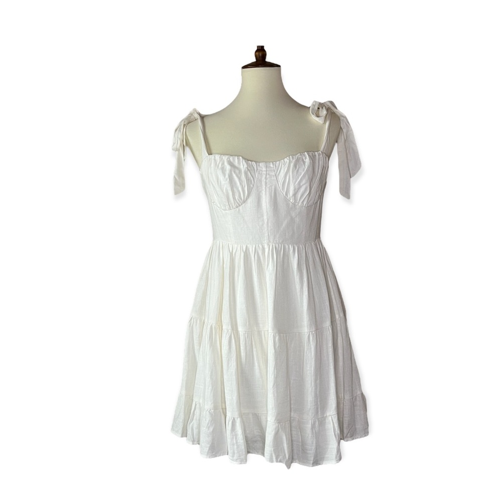 Lina White Mini Ruffles Sundress size M